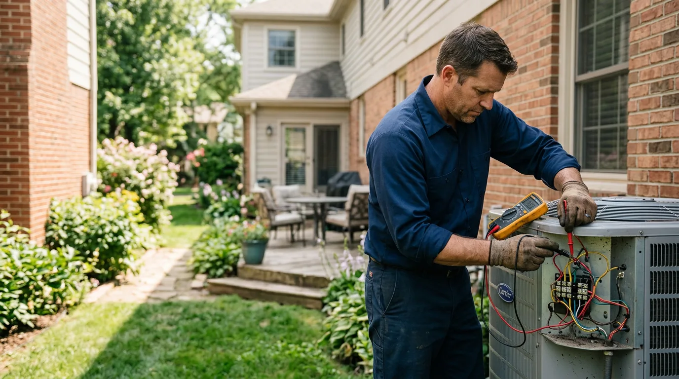 HVAC technician working near Perkins, OK